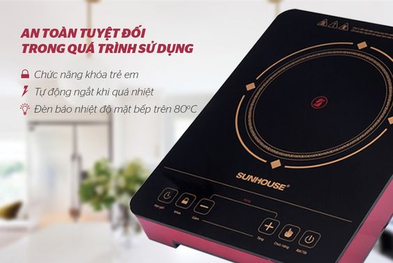 Bếp hồng ngoại Sunhouse SHD6014 an toàn sử dụng